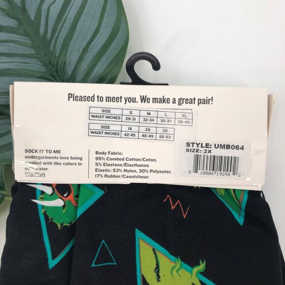 Sock It To Me Black Neon Jurassic Party Dinosaur 90s Design BoxerBrief Underwear - Picture 5 of 7